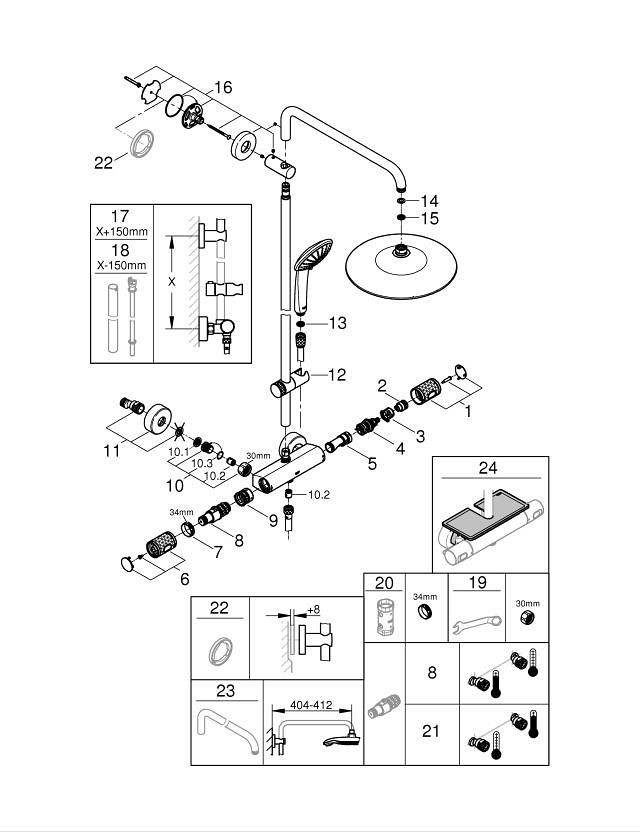Grohe regendoucheset Euphoria XXL 310 met handdouche en thermostaatkraan RVS kopen? Douchesets & koppen