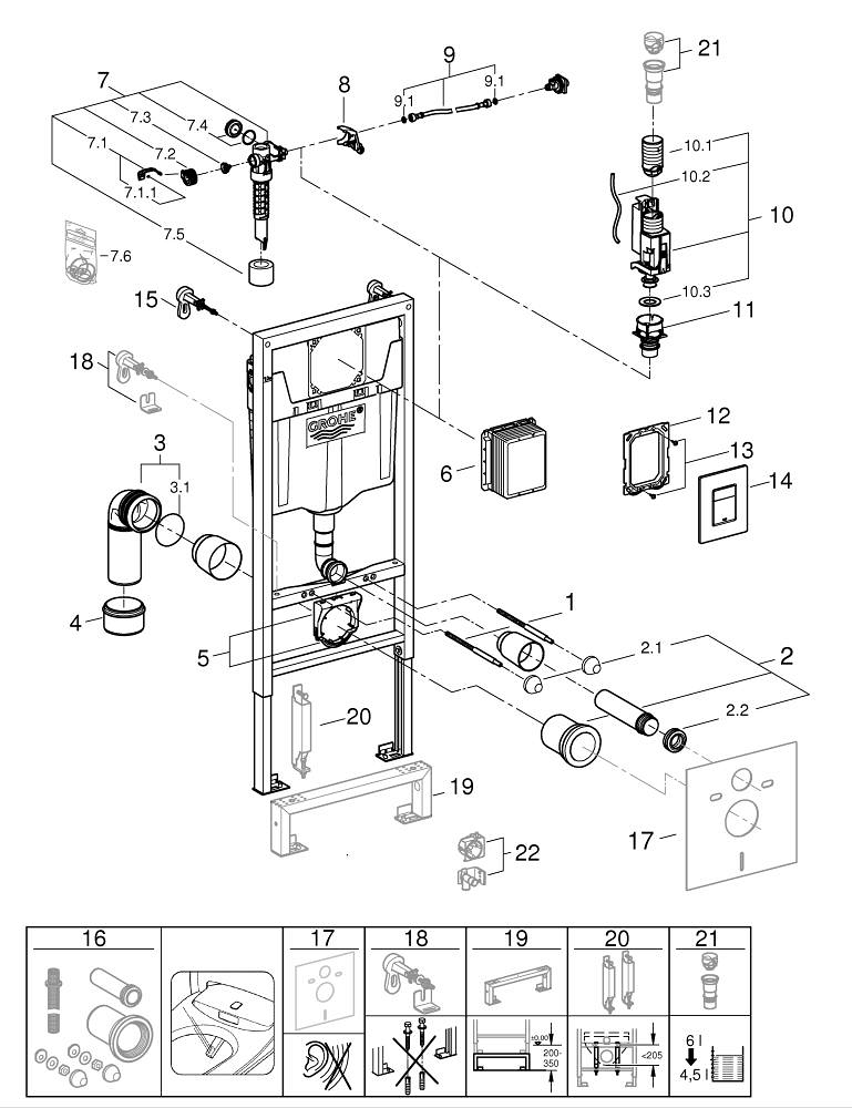 Solido Zestaw instalacyjny 3 w 1, 1,13 m GROHE