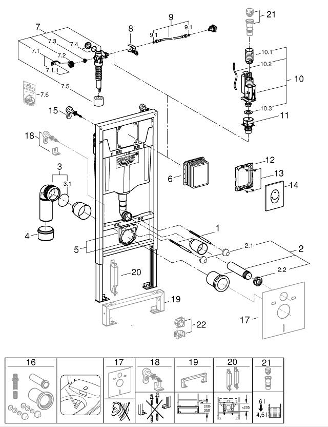 Rapid SL 3-in-1 set for WC, 1.13 m installation height | GROHE 官方網站