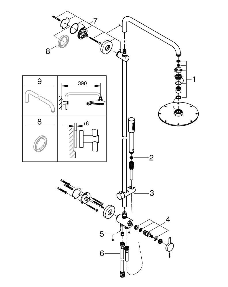 Rainshower Systeem 210 Douchesysteem GROHE