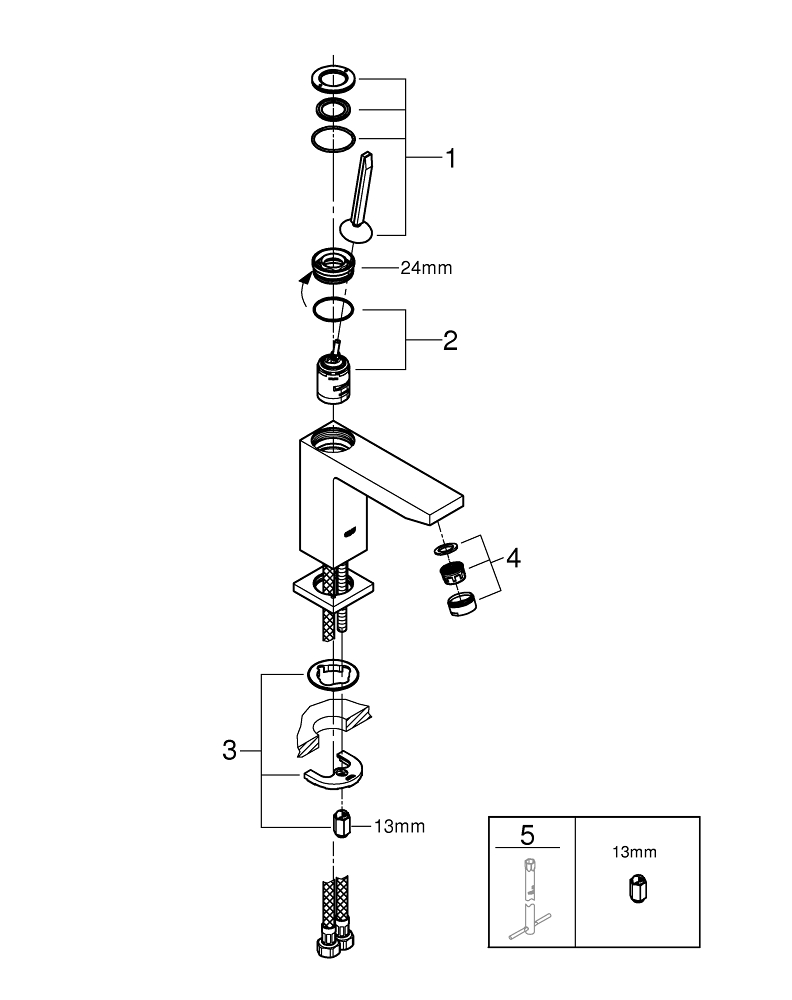 Atrio Single-lever Bath Mixer 1/2″ Floor Mounted