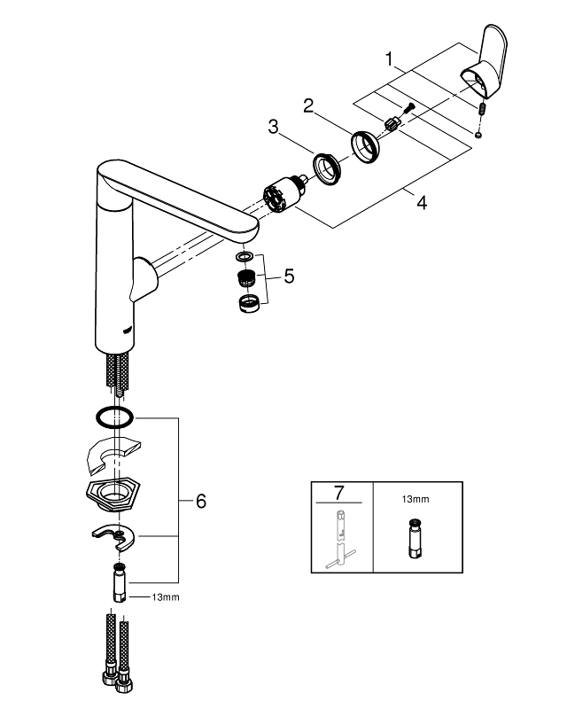 K7 Single-lever sink mixer 1/2″ | GROHE