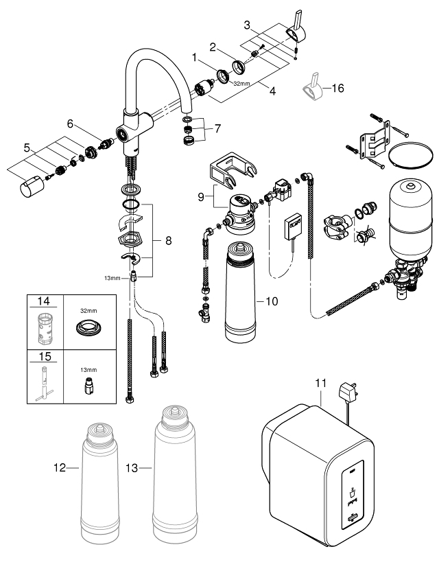 GROHE Red Duo Faucet and singleboiler (4 liters) GROHE