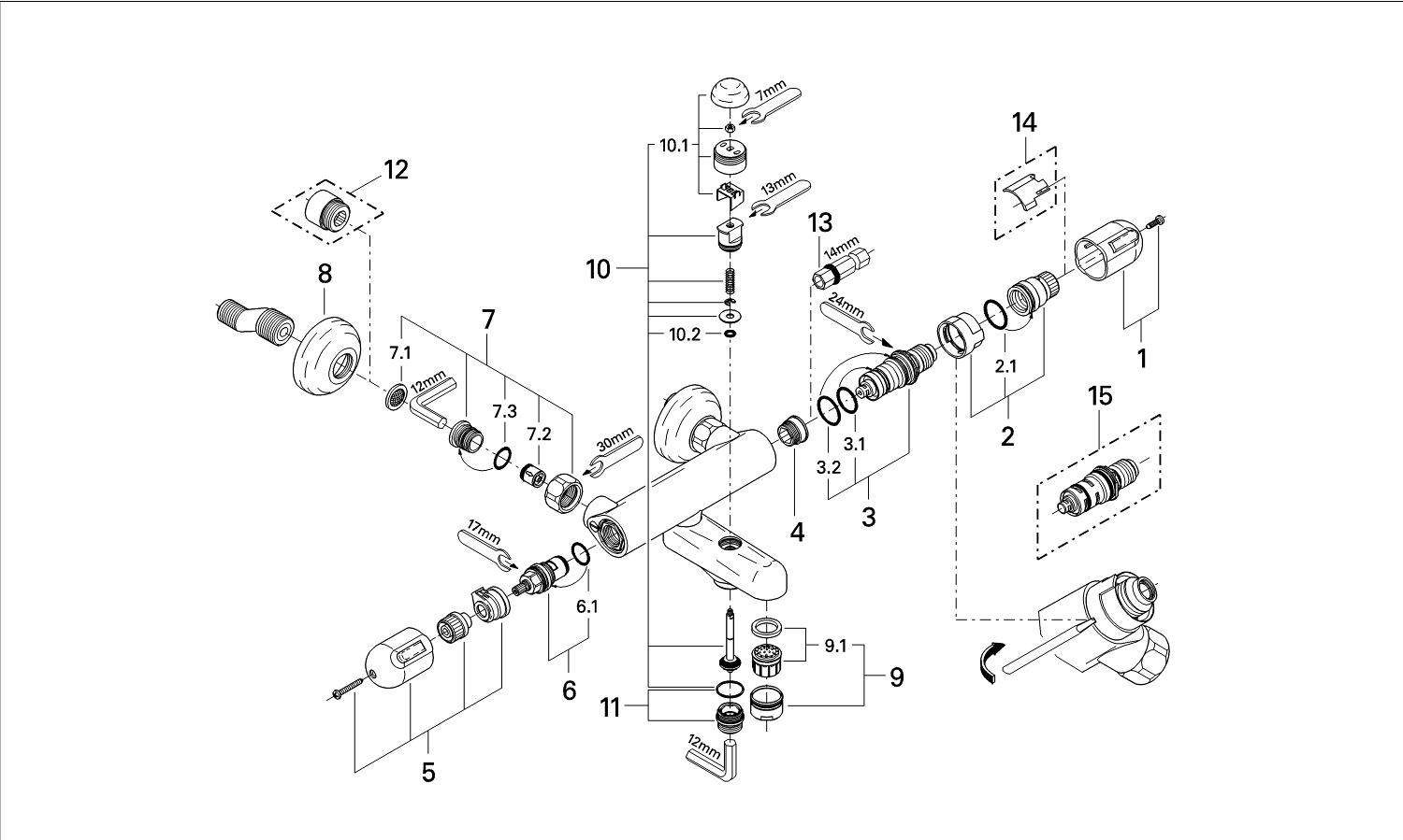 Grohtherm 1000 Thermostat bath/shower mixer GROHE
