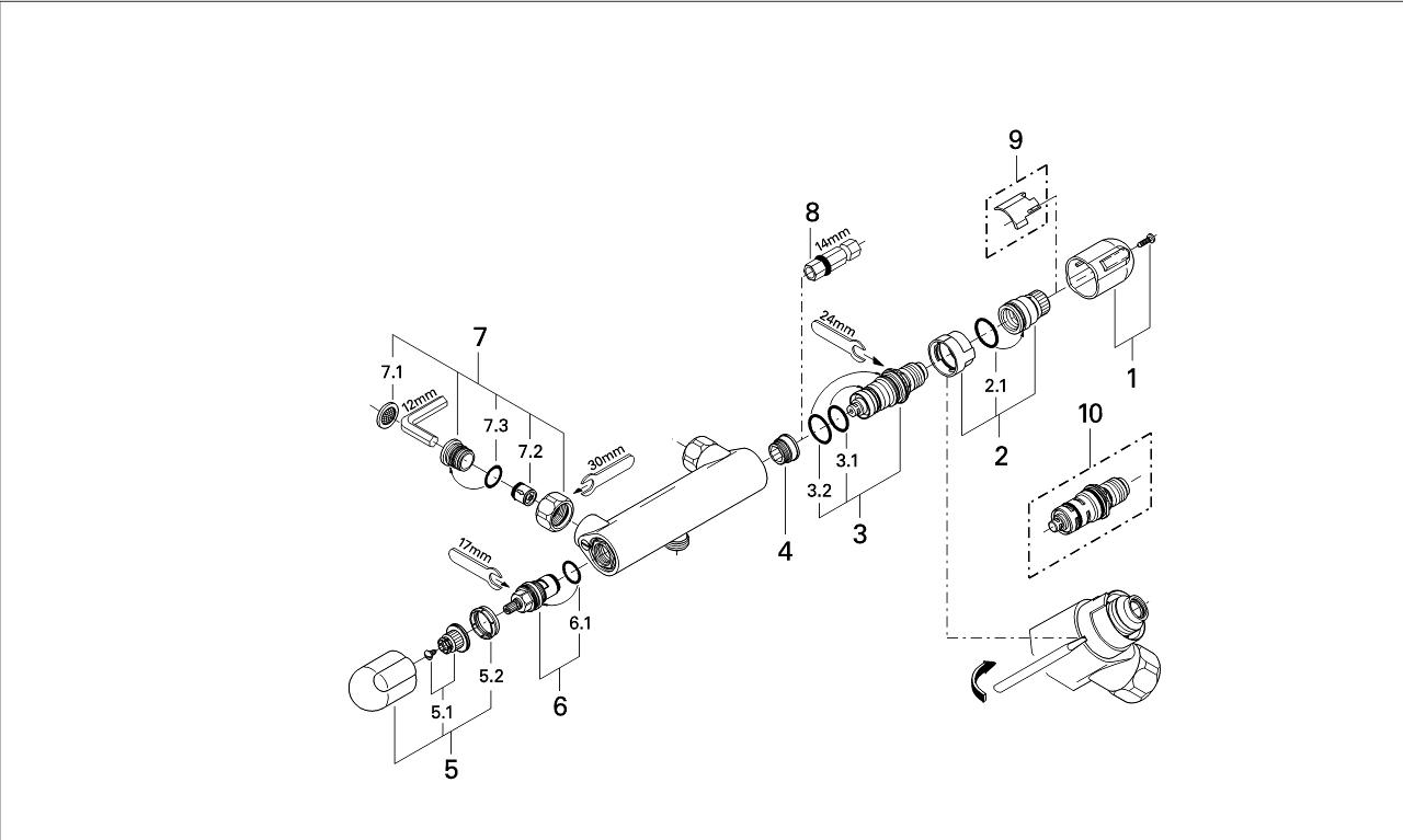 Grohtherm 1000 Thermostatic shower mixer 1/2″ GROHE