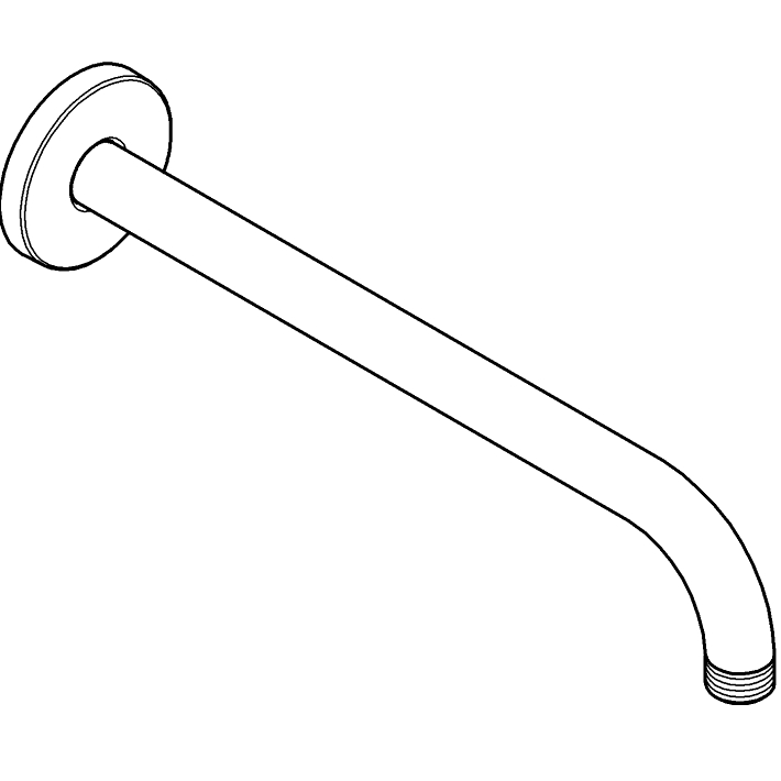 Rainshower Duş başlığı kolu 286 mm ölçü ve teknik çizim