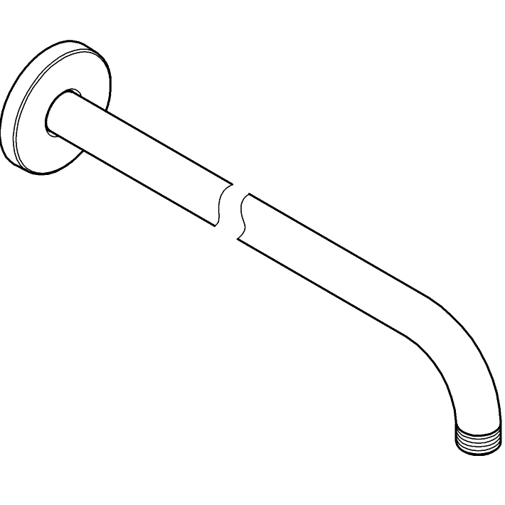 Rainshower Duş başlığı kolu 380 mm ölçü ve teknik çizim