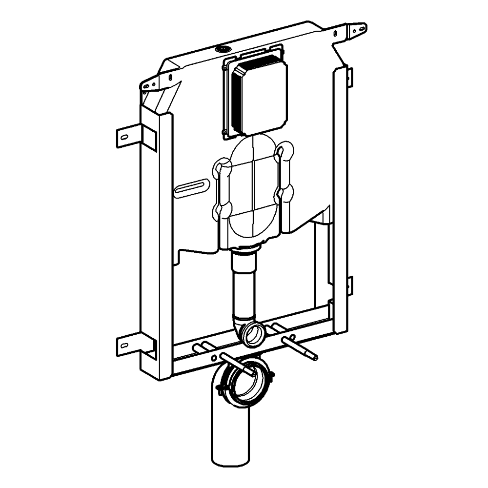 Uniset Gömme rezervuar, 80 mm teknik çizim