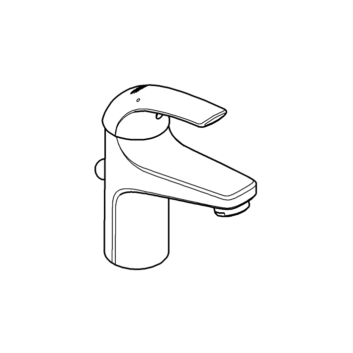 BauCurve Tek kumandalı lavabo bataryası ölçü ve teknik çizim