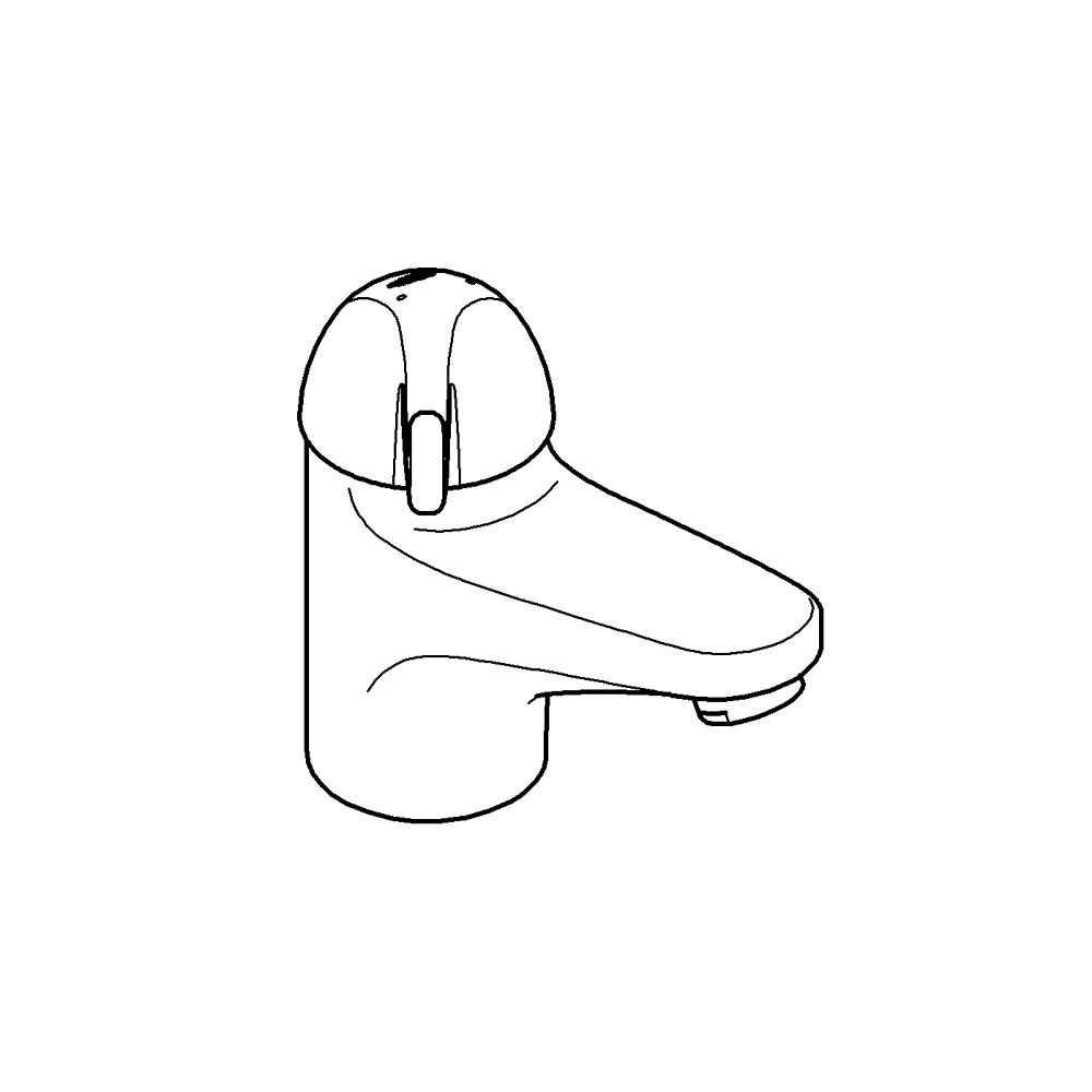 Tek kumandalı lavabo bataryası teknik çizim