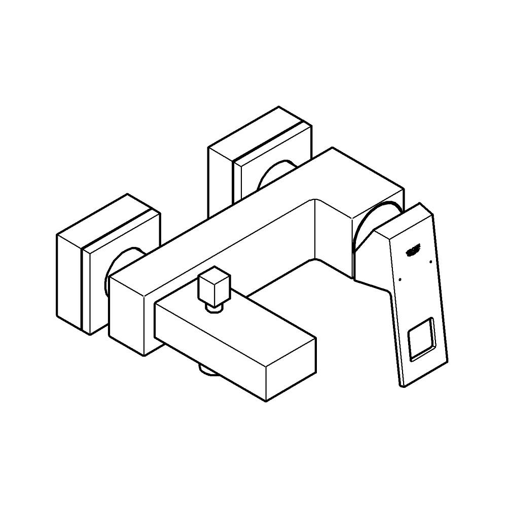 Eurocube Tek kumandalı banyo bataryası teknik çizim