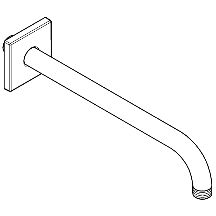 Rainshower Duş başlığı kolu 286 mm ölçü ve teknik çizim