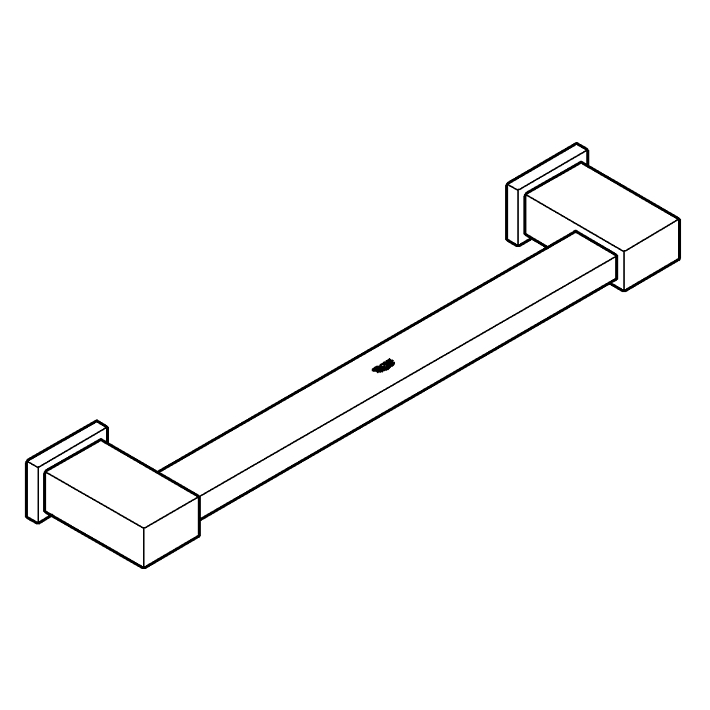 Essentials Cube Banyo tutamağı ölçü ve teknik çizim