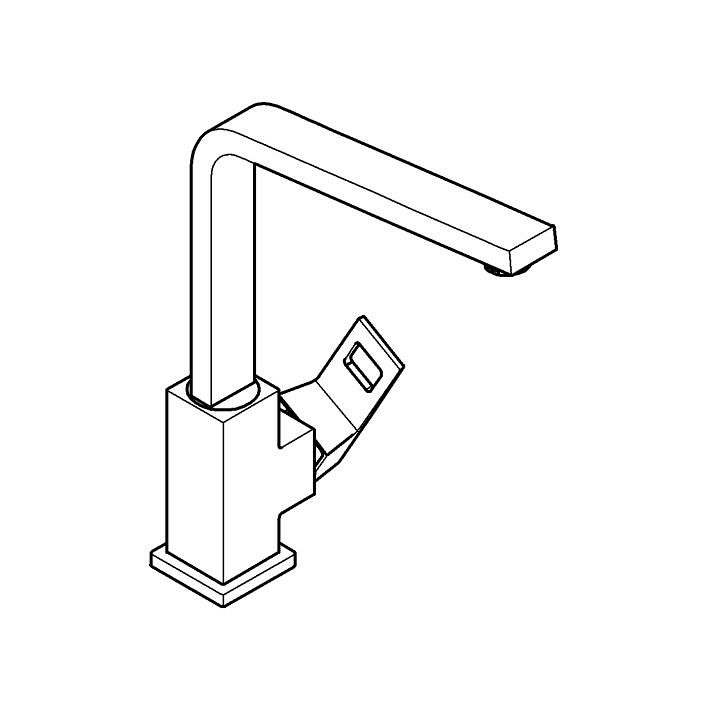 Eurocube Tek kumandalı eviye bataryası ölçü ve teknik çizim