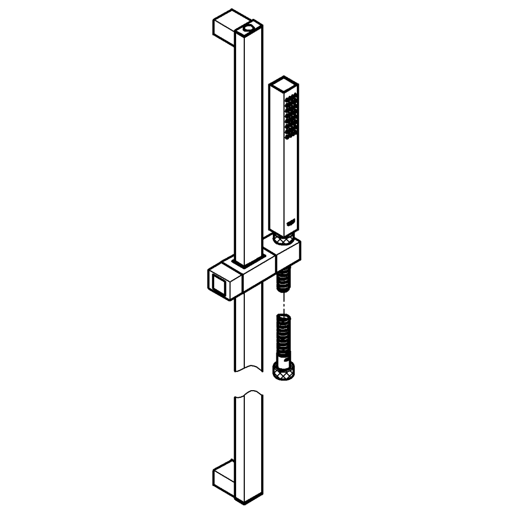 Euphoria Cube+ Sürgülü duş seti teknik çizim