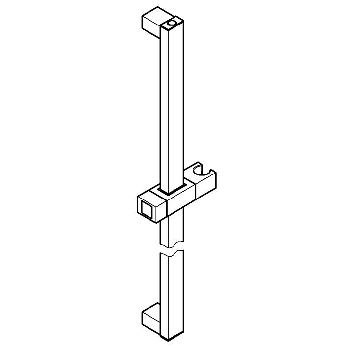 Euphoria Cube Duş sürgüsü, 900 mm ölçü ve teknik çizim