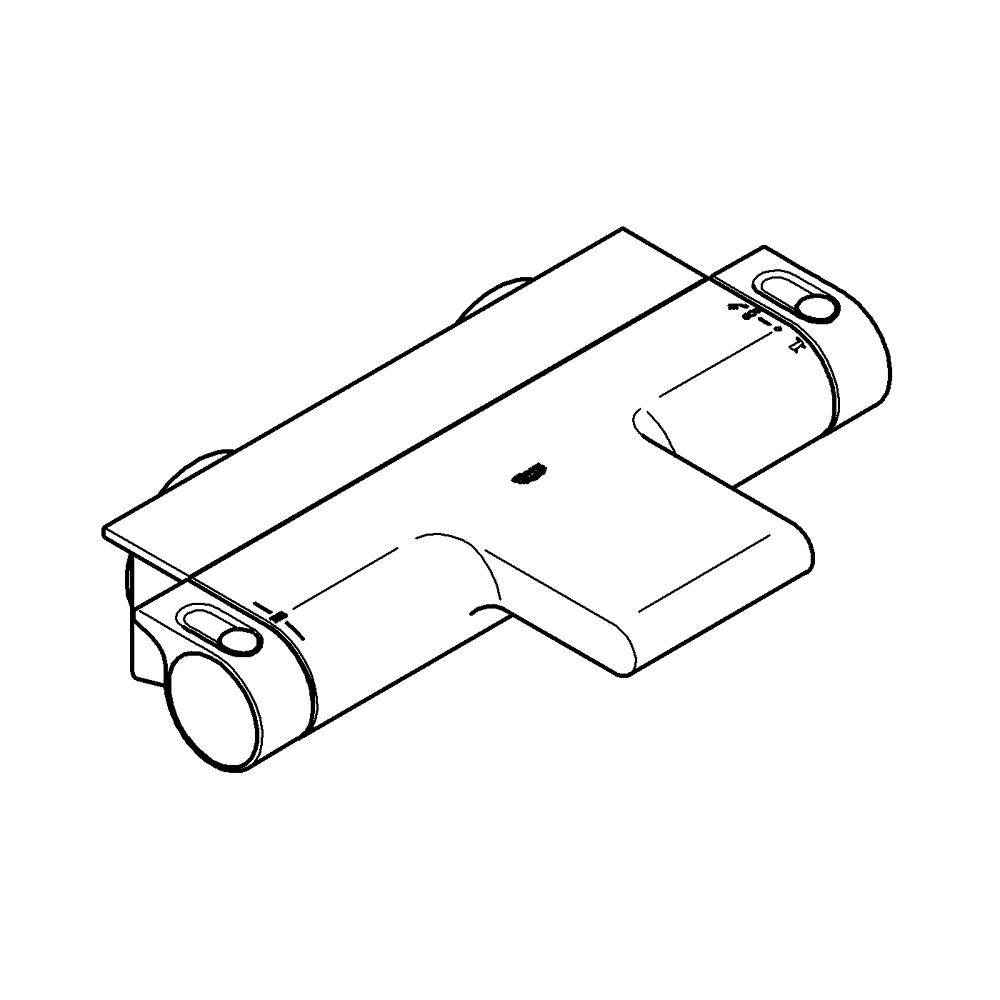 Grohtherm 2000 Termostatik banyo bataryası teknik çizim