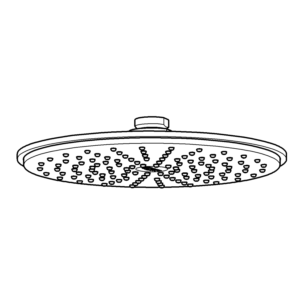 Head showers Tepe duşu 1 akışlı teknik çizim
