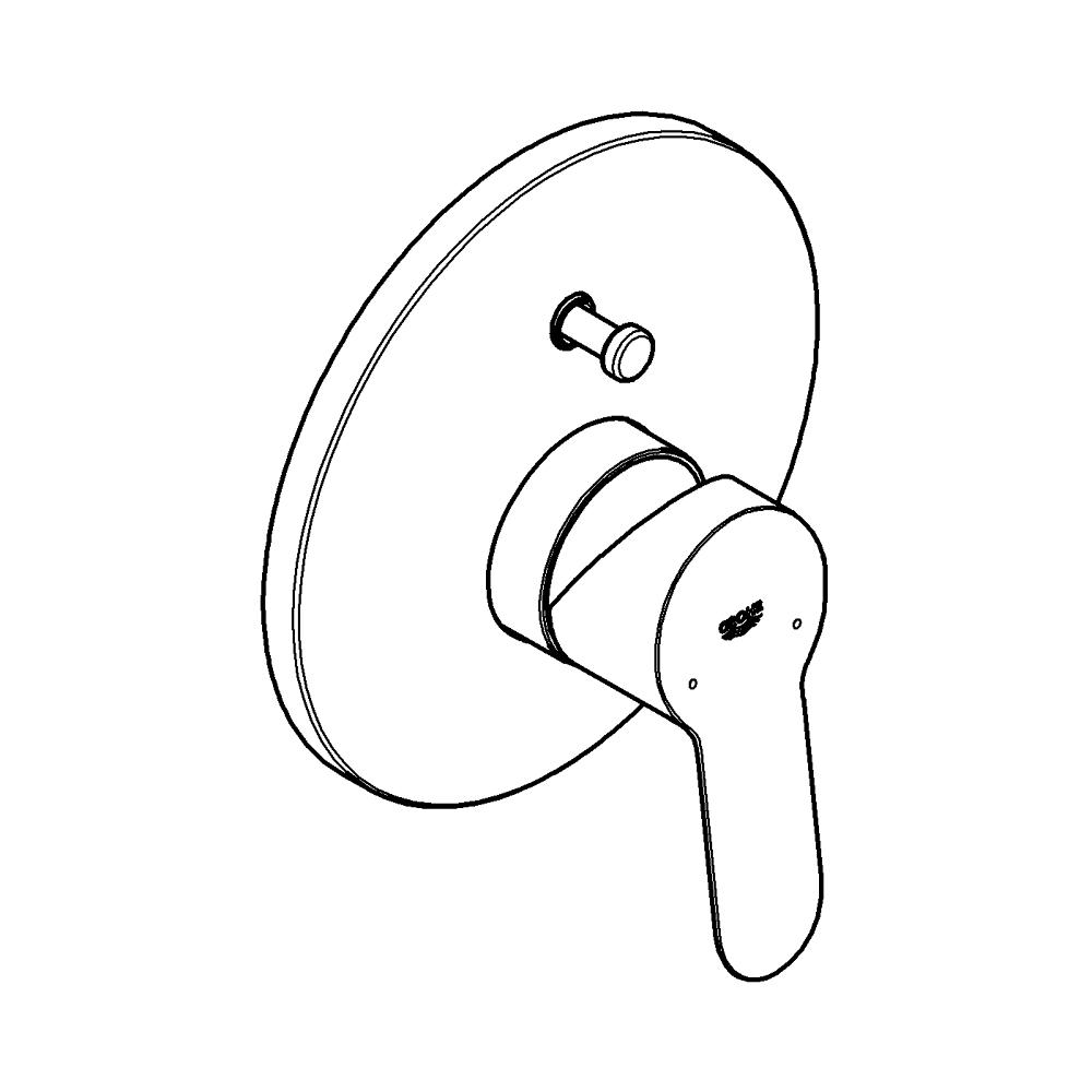 BauEdge Tek kumandalı banyo bataryası teknik çizim