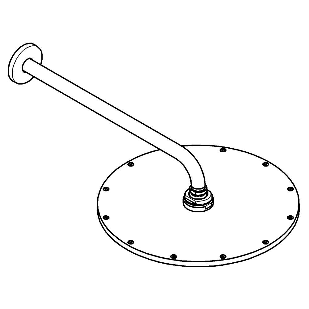 Head showers Tepe duşu seti 380 mm, tek akışlı teknik çizim