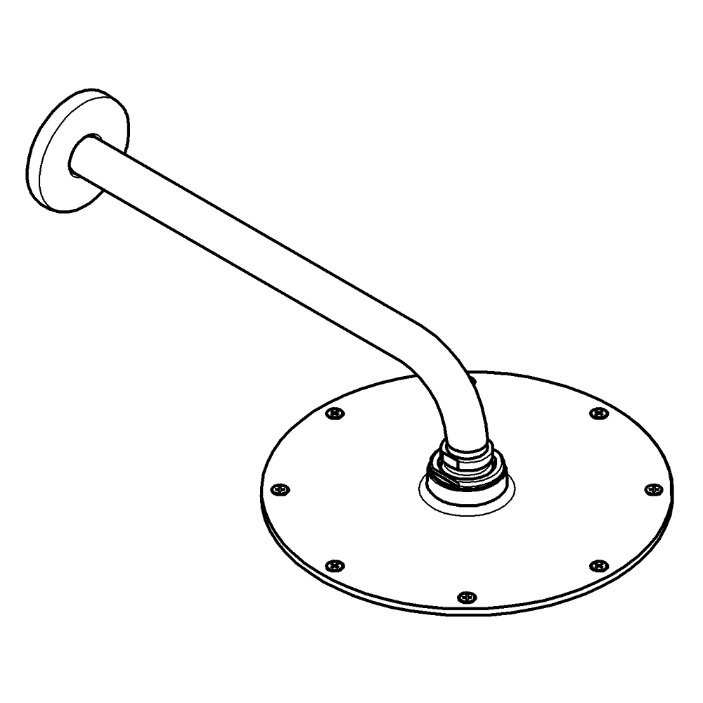 Head showers Tek akışlı tepe duşu seti 286 mm teknik çizim