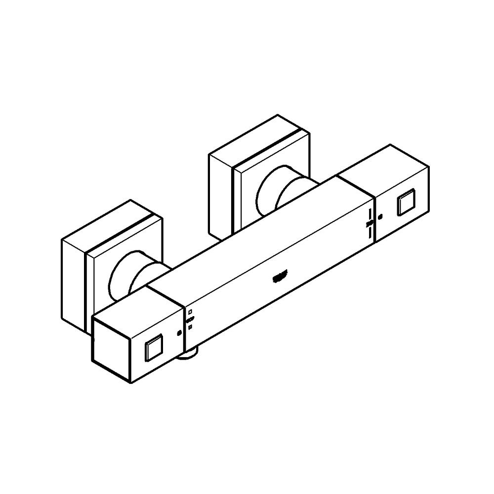 Grohtherm Cube Termostatik duş bataryası teknik çizim