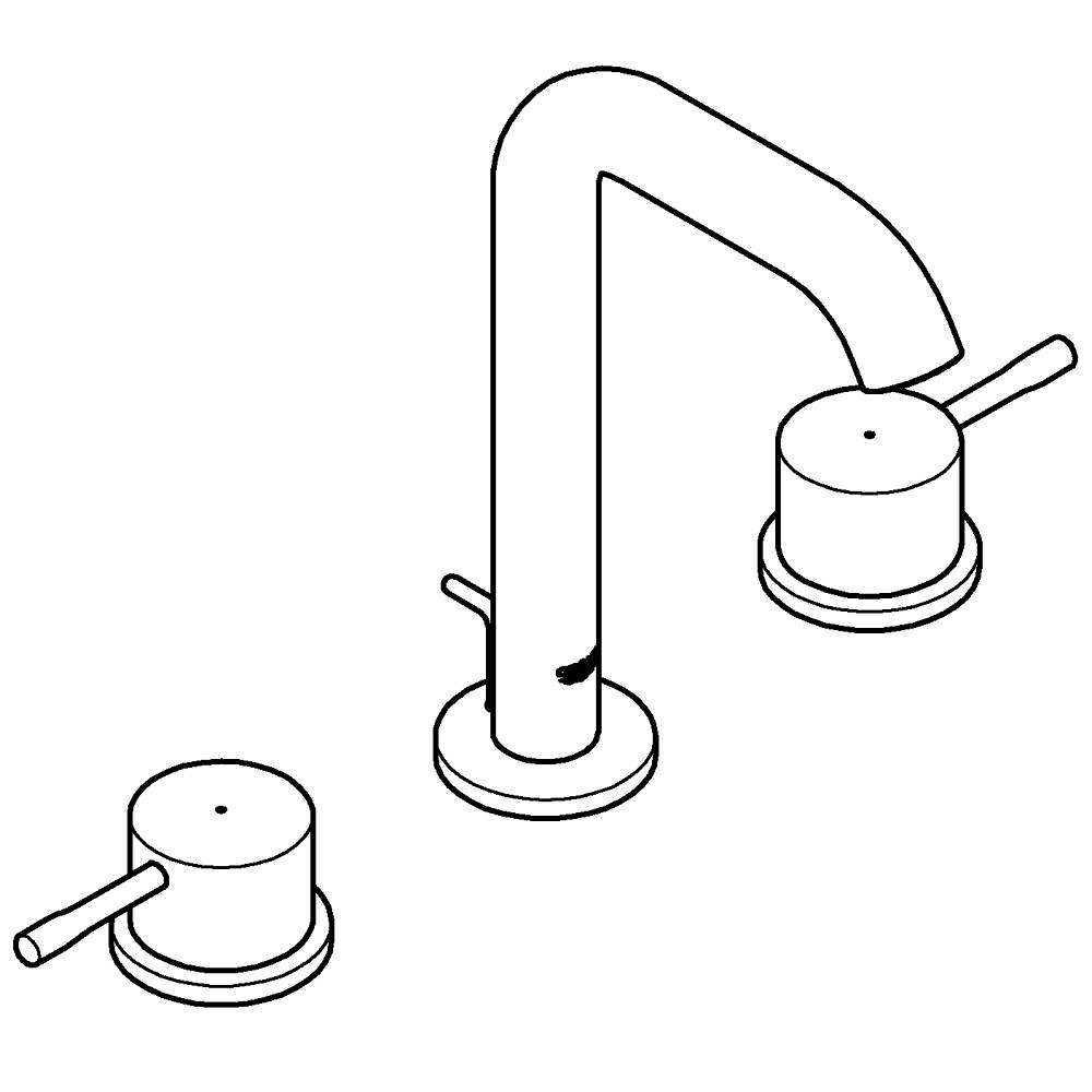 Essence New 3 delikli lavabo bataryası 1/2" M-Boyut teknik çizim