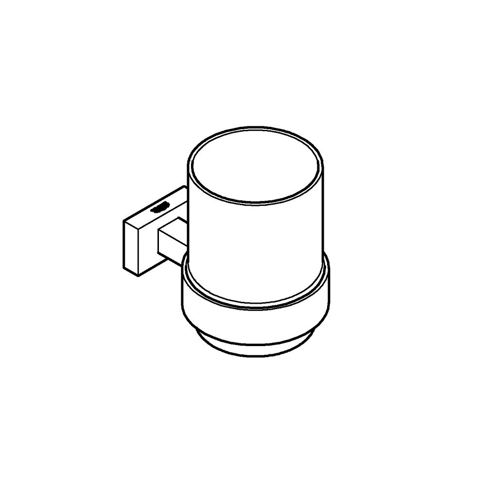Essentials Cube Tutamaçlı cam fırçalık teknik çizim