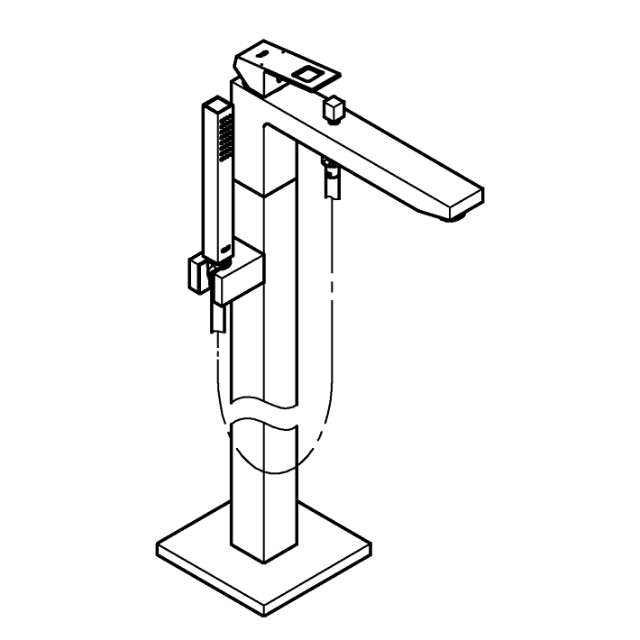 Eurocube Yerden küvet bataryası ölçü ve teknik çizim