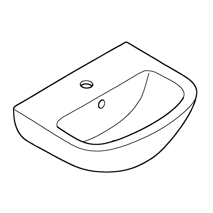 Bau Ceramic Hand rinse basin 45 ölçü ve teknik çizim