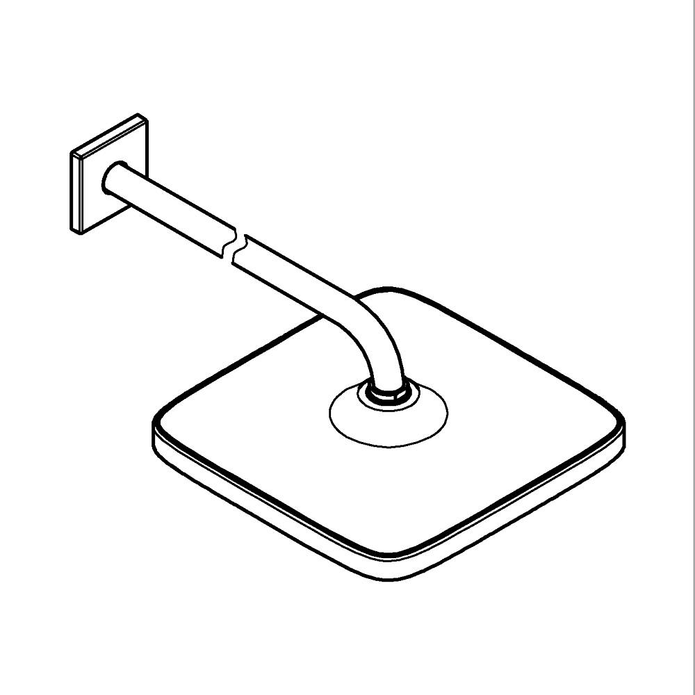 Tepe duşu seti 380 mm, tek akışlı teknik çizim