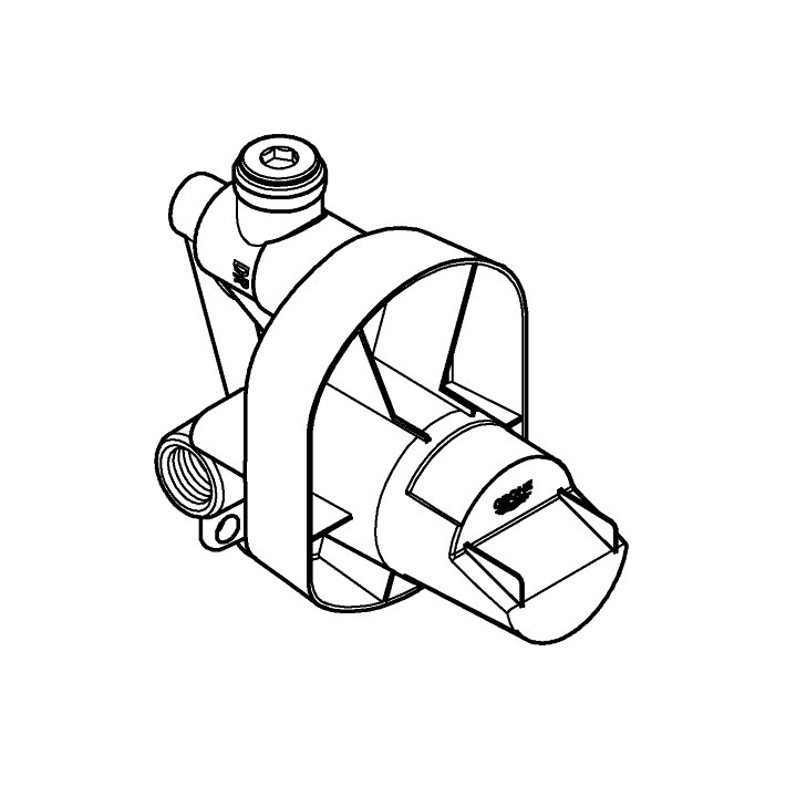 Concealed body for OHM Einhand Unterputz-Universal-Einbaukörper, 1/2