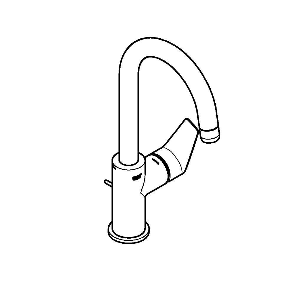 Tek kumandalı lavabo bataryası 1/2" L-Boyut teknik çizim