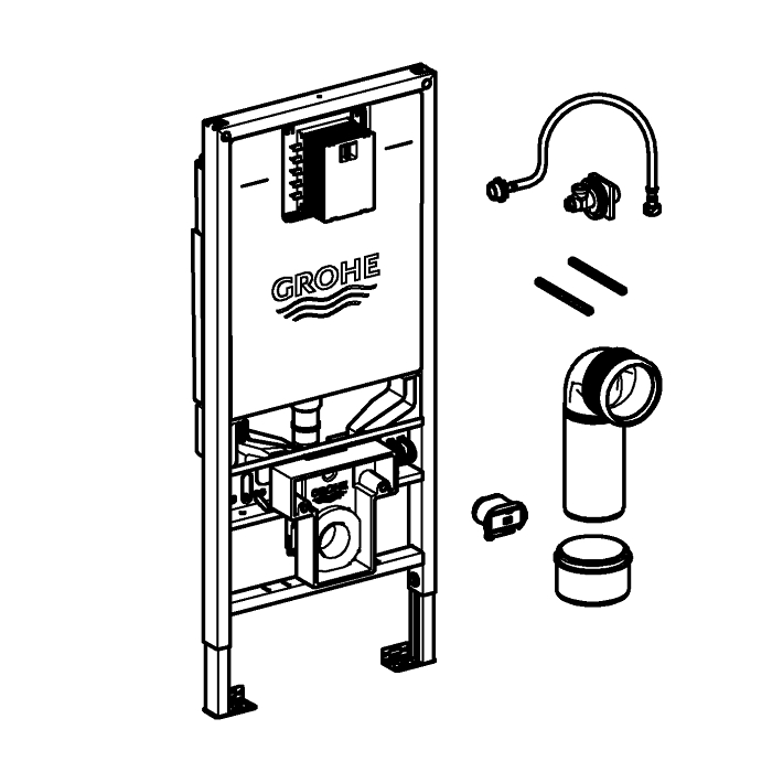 Rapid SLX Element for WC, 1.13 m installation height with integrated socket and shower toilet connection ölçü ve teknik çizim
