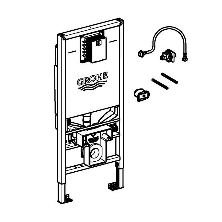 Rapid SLX Element for WC, 1.13 m installation height with integrated socket and shower toilet connection ölçü ve teknik çizim
