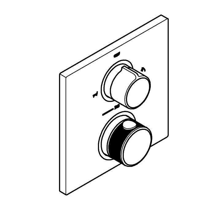 Allure Thermostat for concealed installation with 2-way diverter hand shower/bath filler ölçü ve teknik çizim