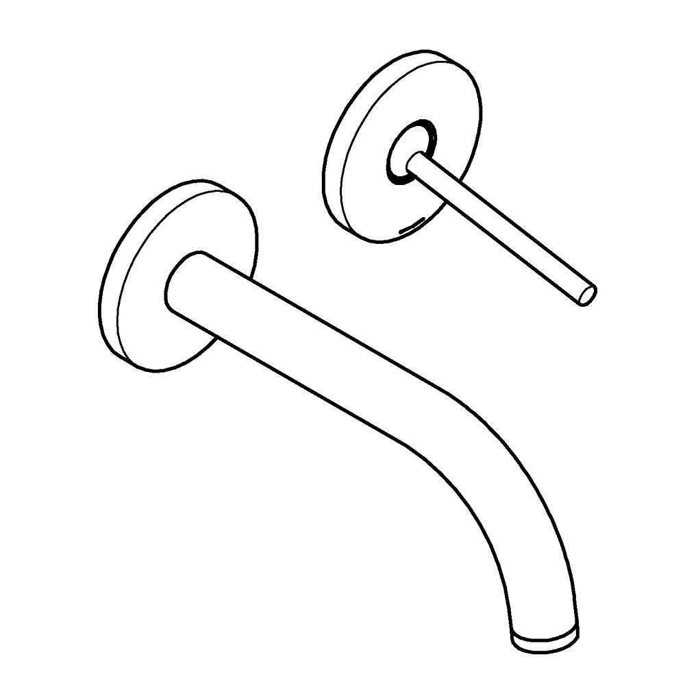 2 Delikli joystick lavabo bataryası teknik çizim