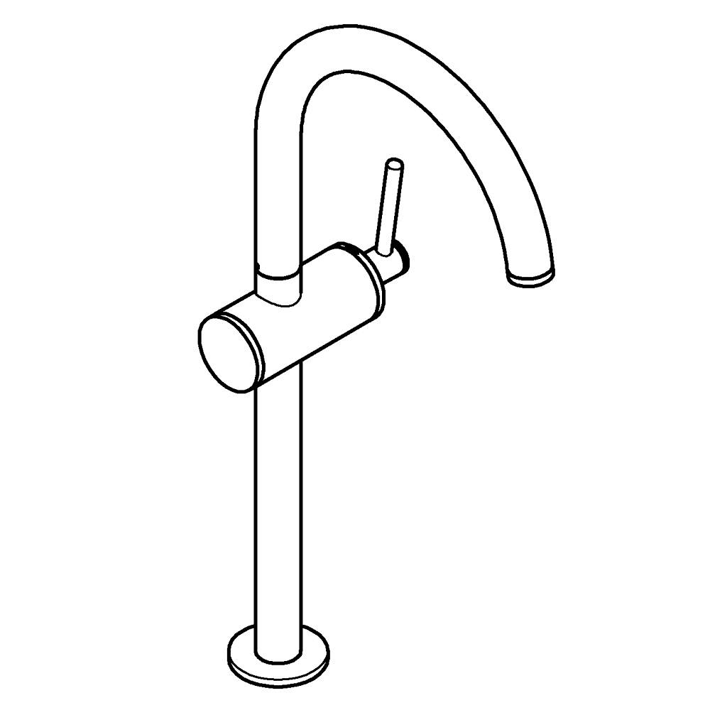 GROHE Atrio Tek kumandalı lavabo bataryası XL-Boyut teknik çizim