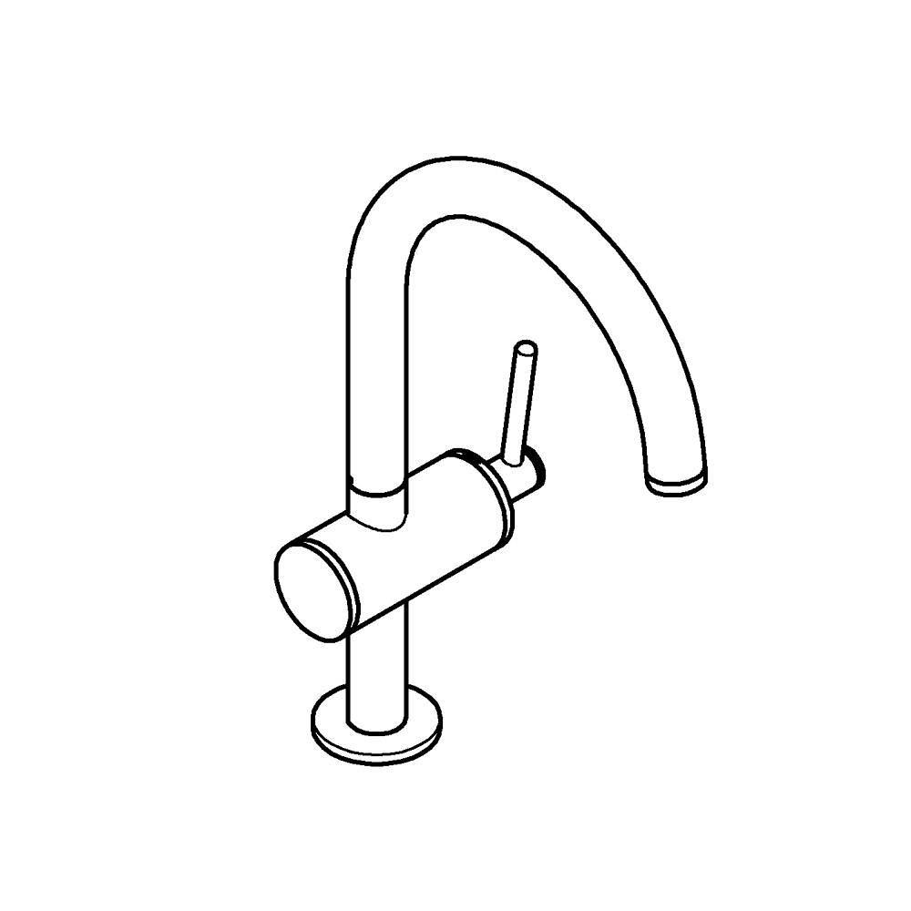 GROHE Atrio Tek kumandalı lavabo bataryası 1/2" L-Boyut teknik çizim