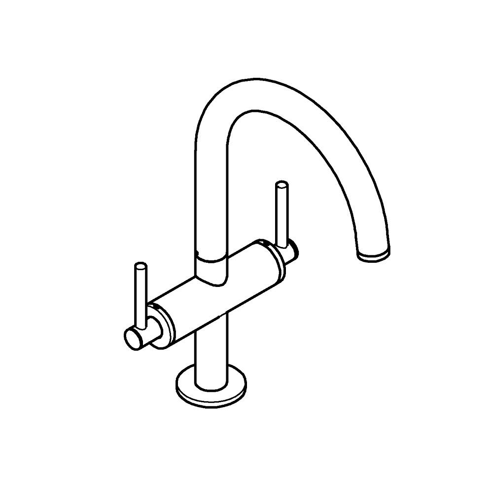 GROHE Atrio Tek delikli lavabo bataryası 1/2" L-Boyut teknik çizim