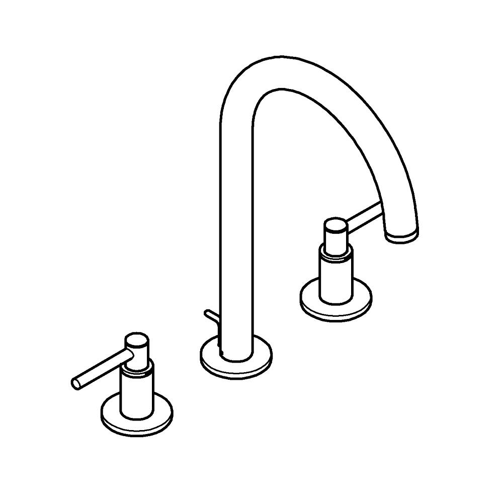 GROHE Atrio 3 delikli lavabo bataryası L-Boyut teknik çizim