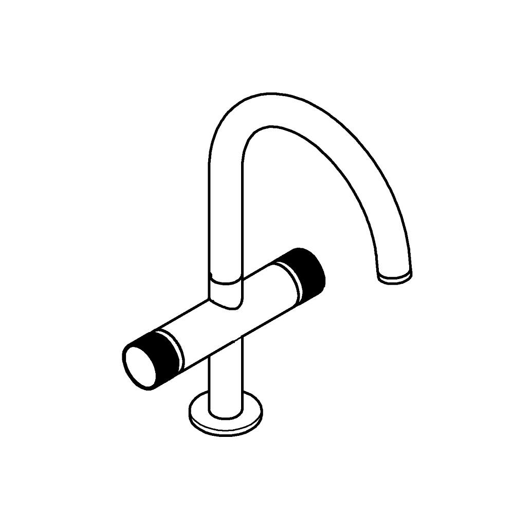 Tek delikli lavabo bataryası 1/2" L-Boyut teknik çizim