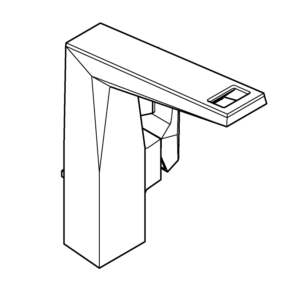 Tek kumandalı lavabo bataryası 1/2" L-Boyut teknik çizim