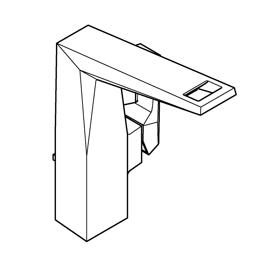 Tek kumandalı lavabo bataryası 1/2" L-Boyut teknik çizim