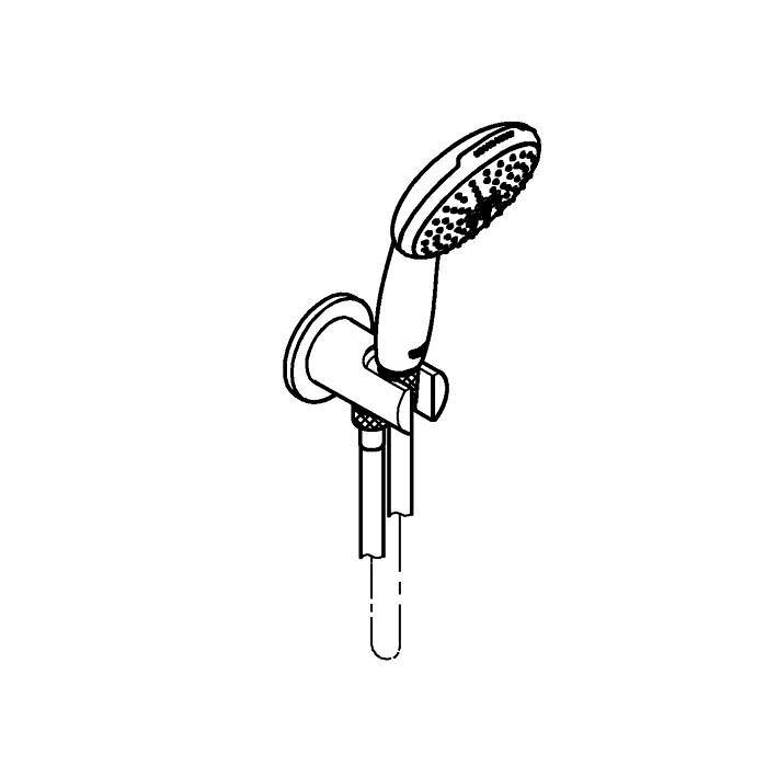 Tempesta 110 Wall holder set 2 sprays (Rain, Jet) ölçü ve teknik çizim