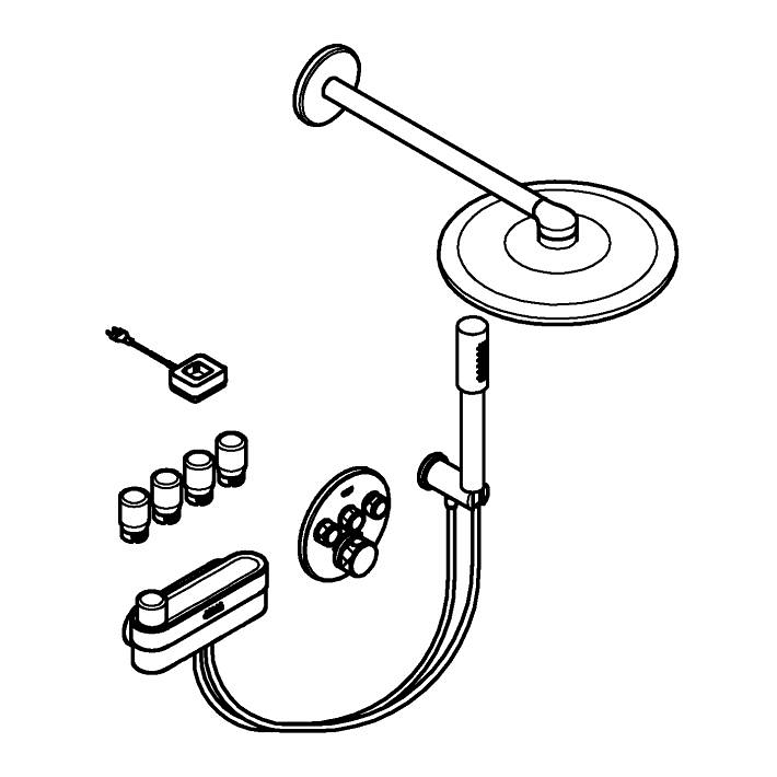 GROHE SmartControl Purefoam Concealed shower system ölçü ve teknik çizim