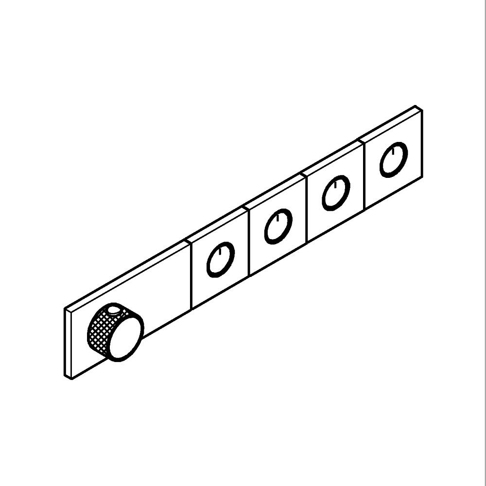 Thermostat for concealed installation with 4 valves teknik çizim
