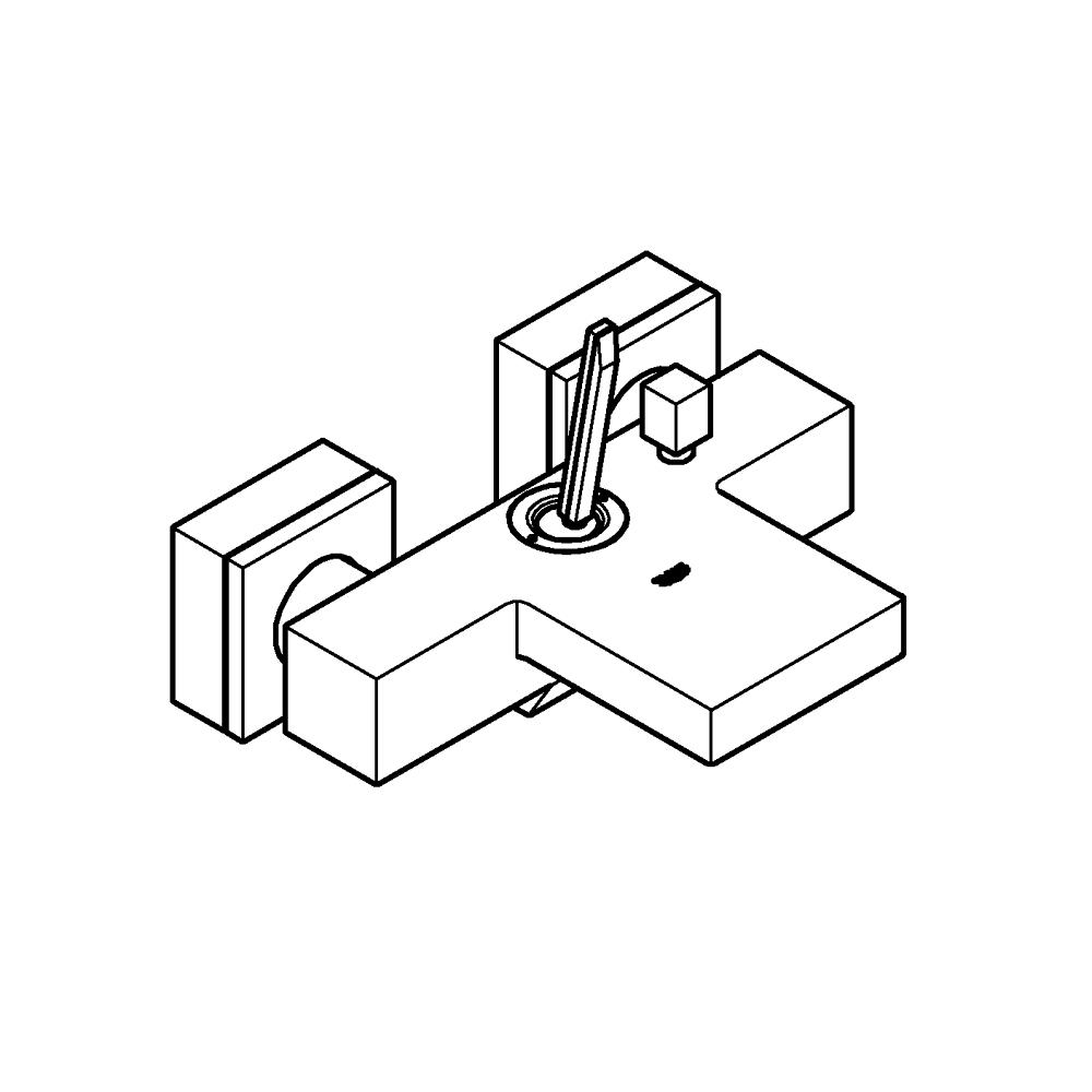 Eurocube Joy Einhand-Wannenbatterie, 1/2" teknik çizim