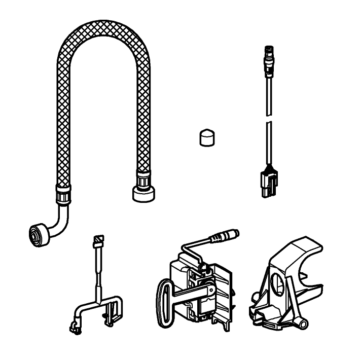 No Collection - GROHE Installation kit for automatic flush and pre-flush ölçü ve teknik çizim