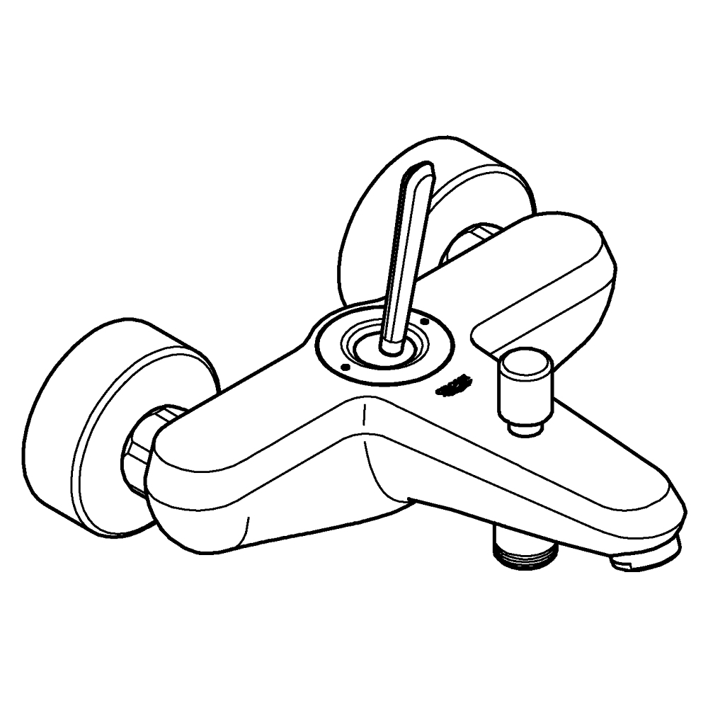 Eurodisc Joy Einhand-Wannenbatterie, 1/2" teknik çizim